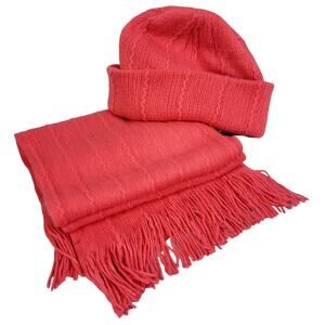 Hot Pink Winter Hat and Scarf - One‎ Size Fits All
